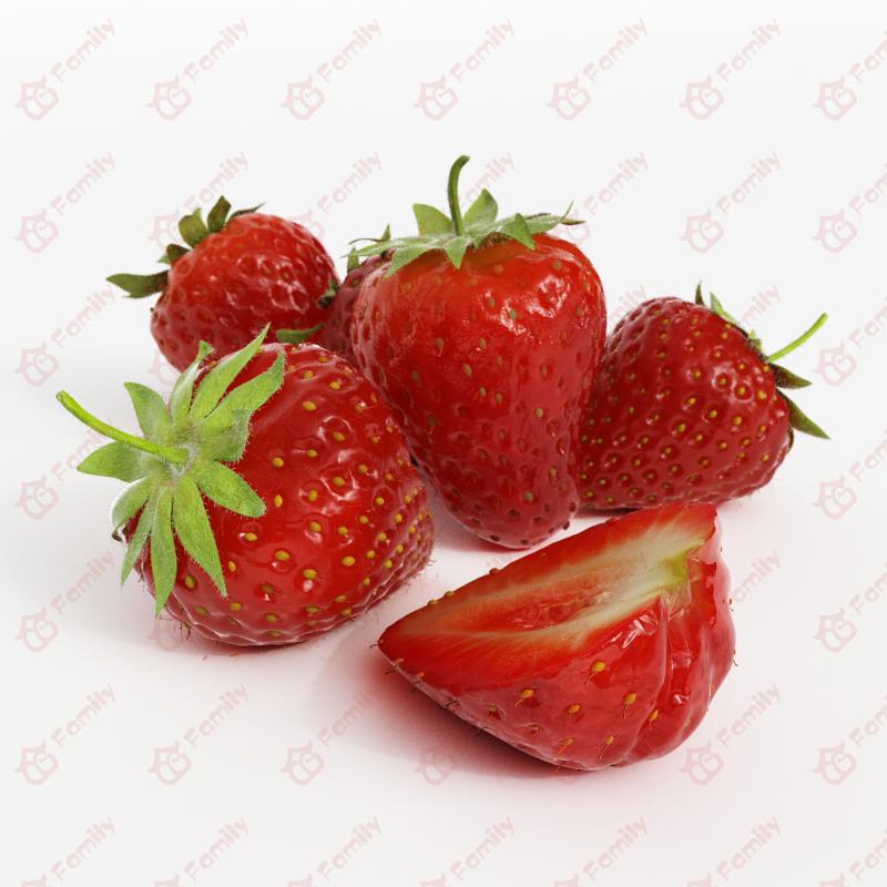 超精度水果草莓3d模型免费下载