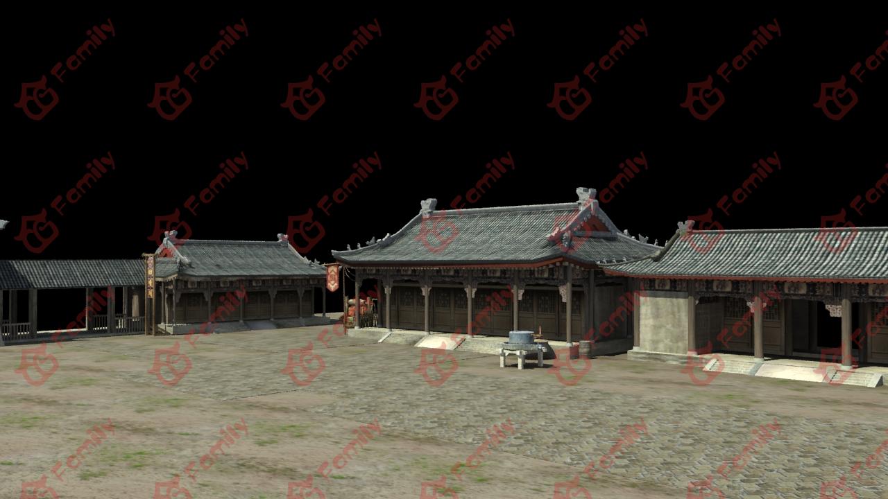 古代驿站建筑3d模型