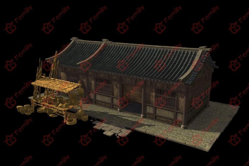 古代竹篾铺子3d模型下载