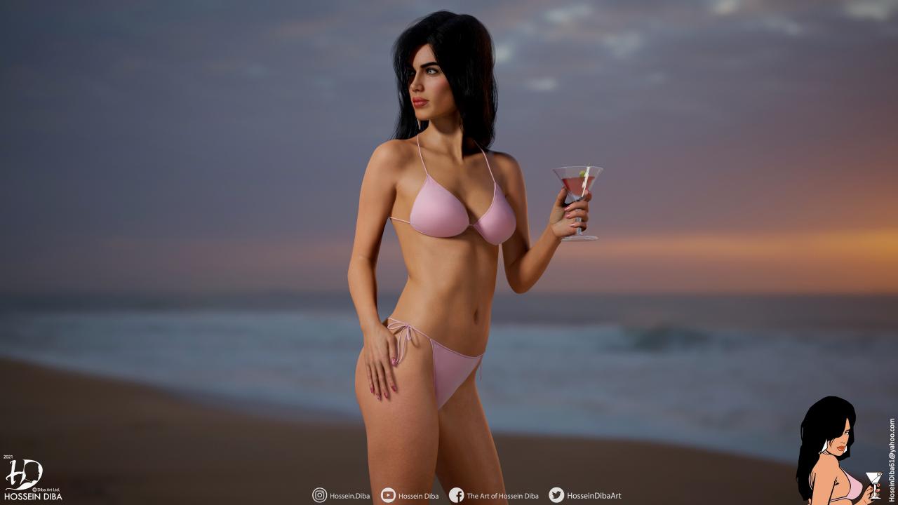 GTA副城市加载屏幕女孩的3D模型（实时）