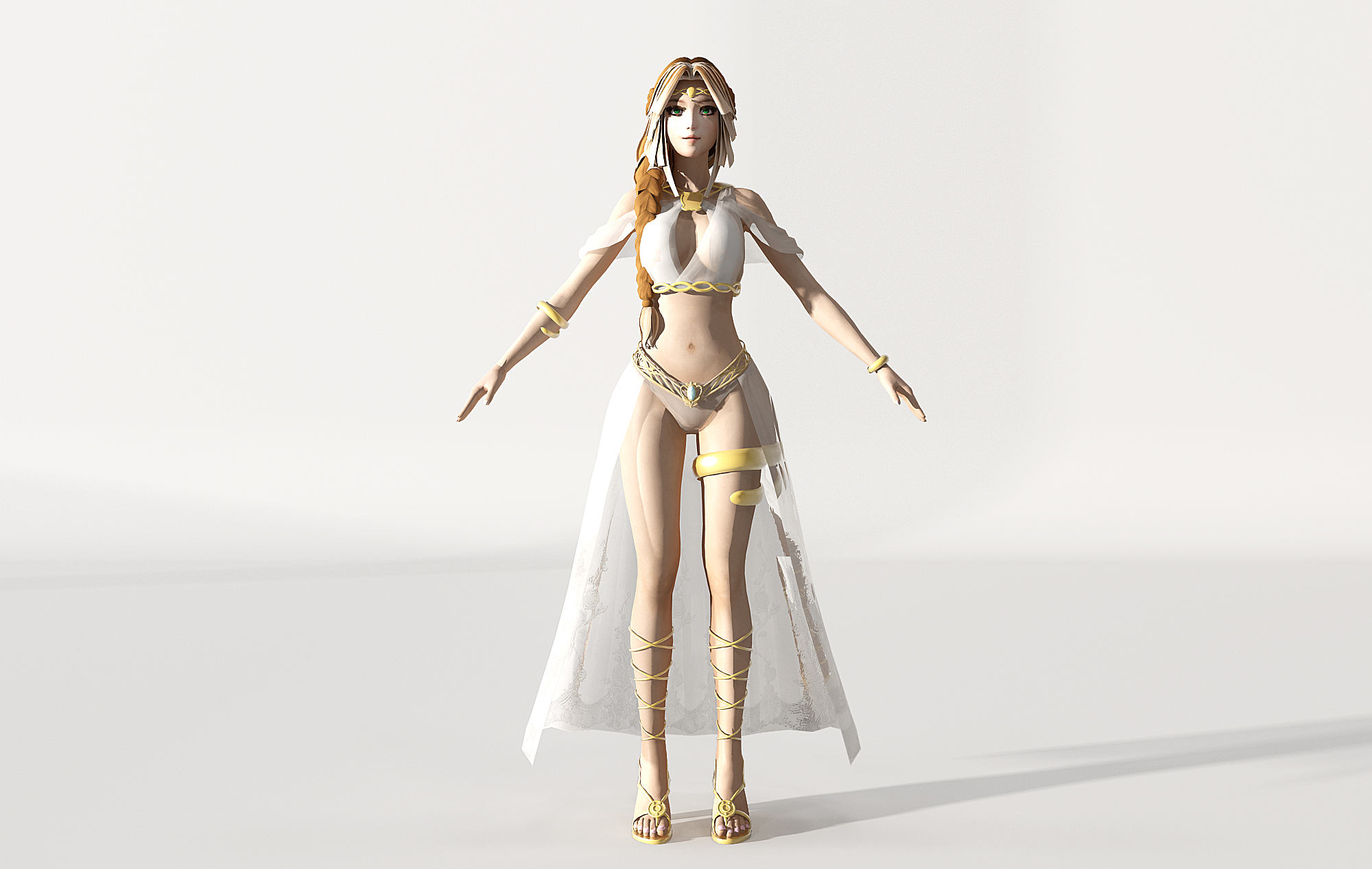 CG模型_ 游戏人物角色美女3d模型下载